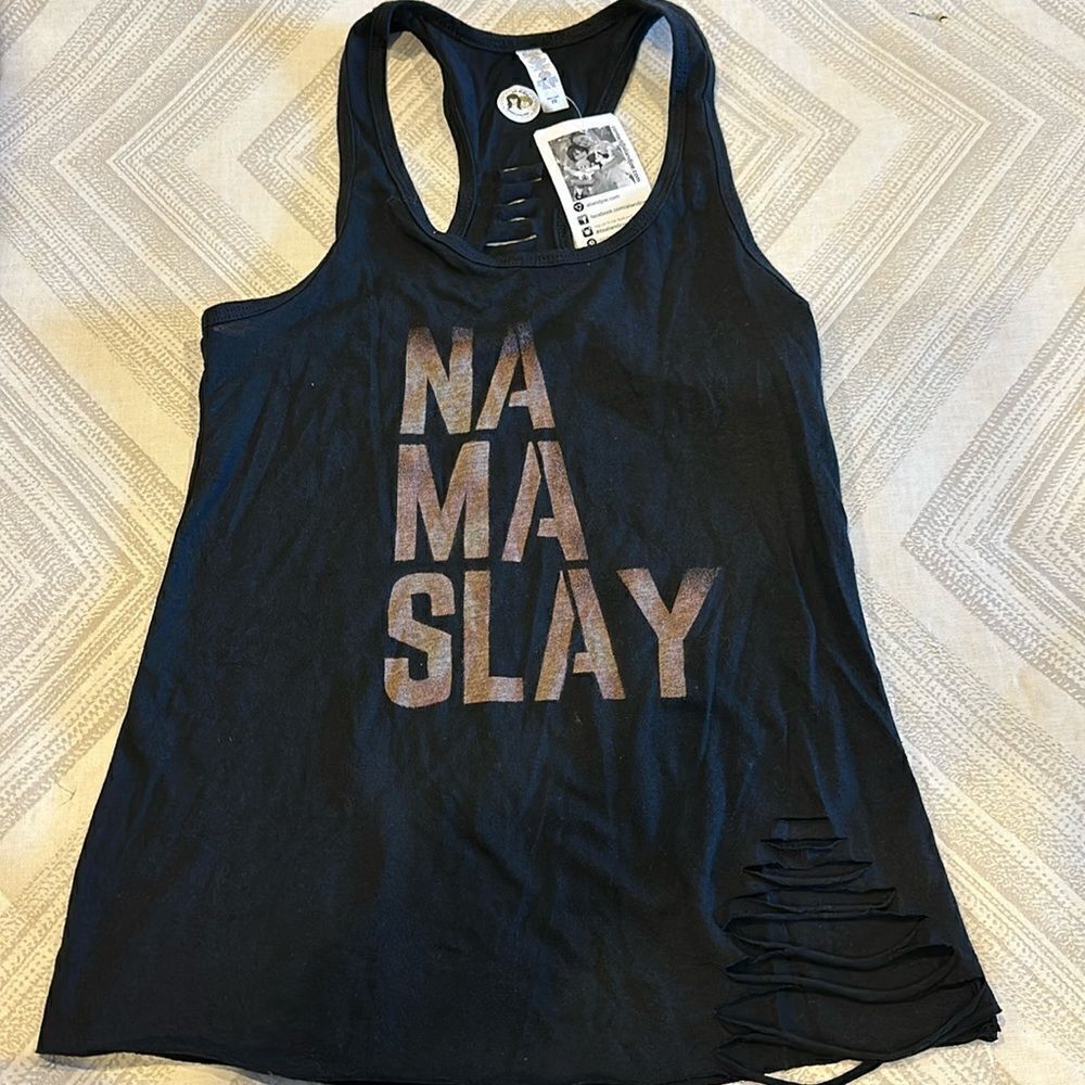 Ali & Joe Women’s ‘Nama Slay’ Black Cut Custom Tank Top